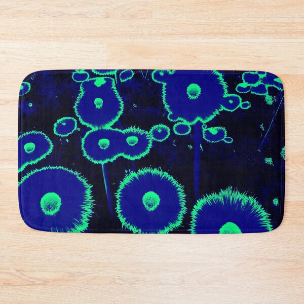 Item preview, Blue Green Glowing Abstract Dandelions designed and sold by asurtiumgreen.