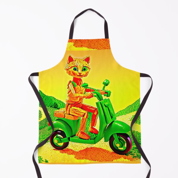 Item preview, *FUNNY COMIC BOOK ILLUSTRATION OF A CAT EATING SPAGHETTI BY RIDING SCOOTER* designed and sold by Ralek.