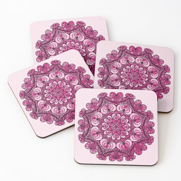 Item preview, Heart Mandala - 01 PinkBG designed and sold by serenaking.