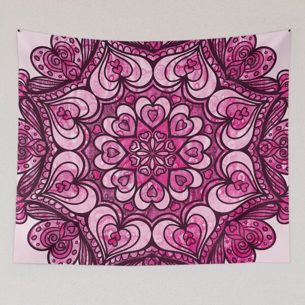 Item preview, Heart Mandala - 01 PinkBG designed and sold by serenaking.