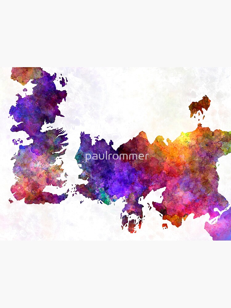 Map game of thrones in watercolor art by paulrommer