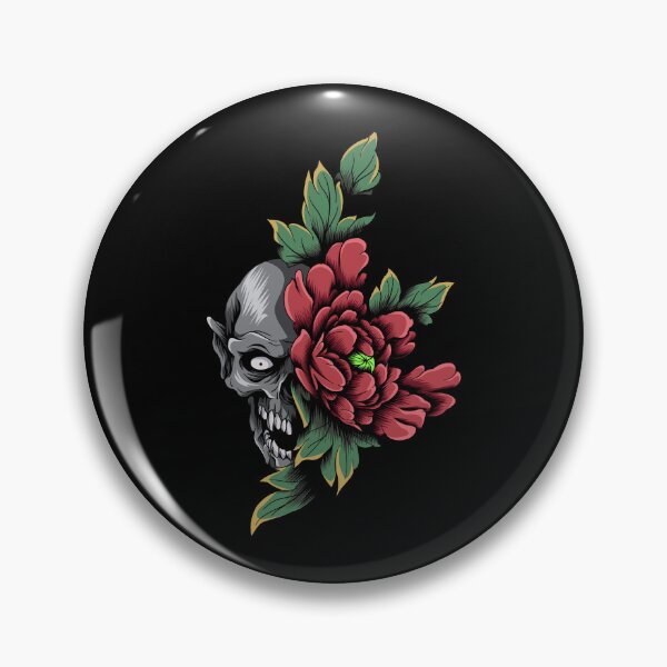 Item preview, Demonic Skull with Flower designed and sold by RedNeo.