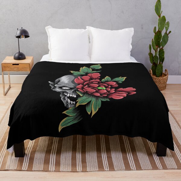 Item preview, Demonic Skull with Flower designed and sold by RedNeo.