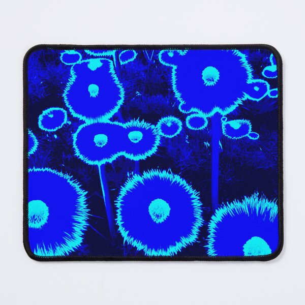 Item preview, Glowing Blue Abstract Dandelions designed and sold by asurtiumgreen.