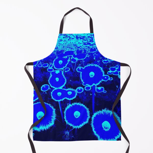 Item preview, Glowing Blue Abstract Dandelions designed and sold by asurtiumgreen.