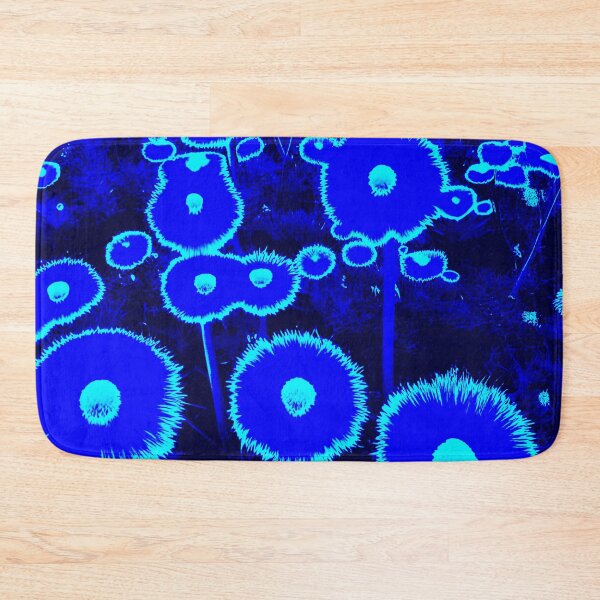 Item preview, Glowing Blue Abstract Dandelions designed and sold by asurtiumgreen.