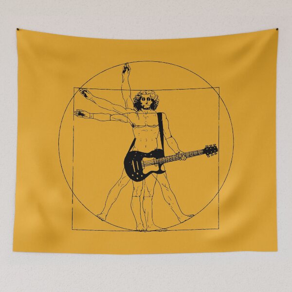 Item preview, Vitruvian Rock Star Man - on Yellow designed and sold by boltjesdesign.