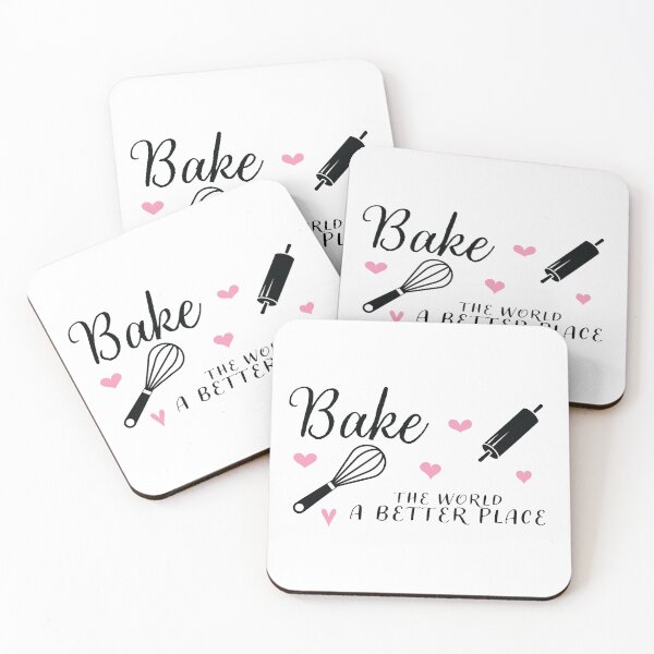 Item preview, you bake the world a better place pink hearts with wisk and dough roller designed and sold by Karisdesignss.