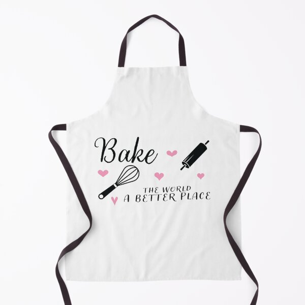 Item preview, you bake the world a better place pink hearts with wisk and dough roller designed and sold by Karisdesignss.