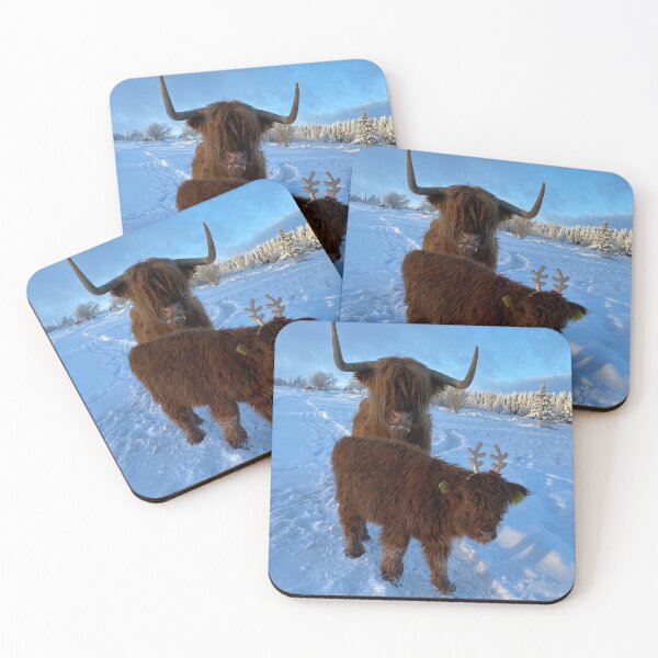Item preview, Scottish Highland Cattle Cow and calf Christmas 4219 designed and sold by SaarelaHighland.