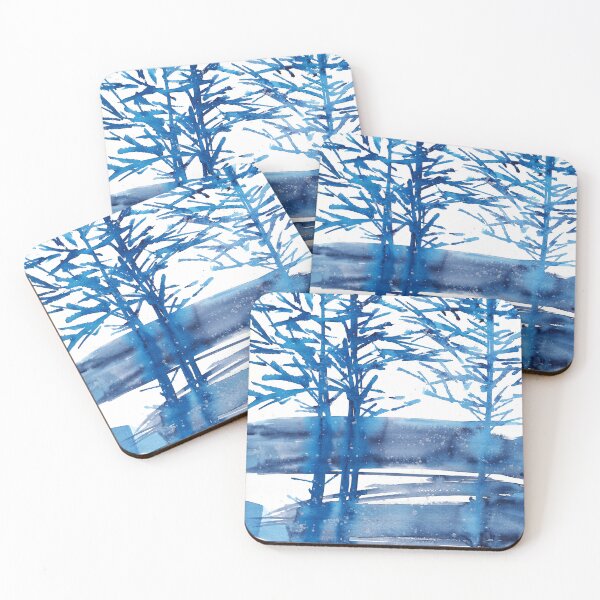 Item preview, Nature and landscape, blue abstract landscape, trees designed and sold by anaozzart.