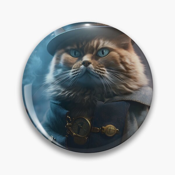 Item preview, Steampunk Cat in Coat & Hat at Train Station designed and sold by AIWanderer.