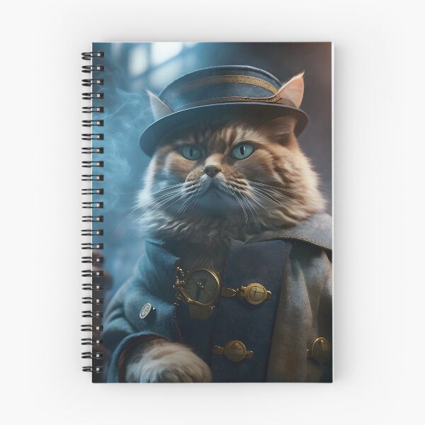 Item preview, Steampunk Cat in Coat & Hat at Train Station designed and sold by AIWanderer.