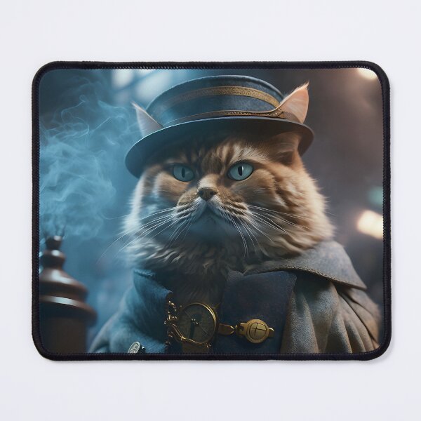 Item preview, Steampunk Cat in Coat & Hat at Train Station designed and sold by AIWanderer.