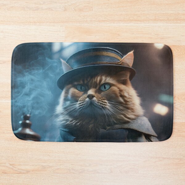 Item preview, Steampunk Cat in Coat & Hat at Train Station designed and sold by AIWanderer.
