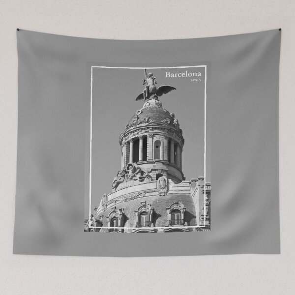 Item preview, Passage de Gracia in Barcelona Spain Travel Black and White designed and sold by SoccaTamam.