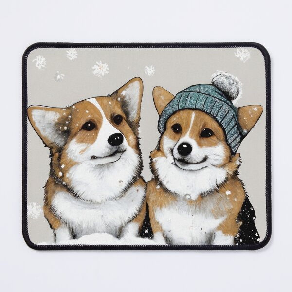 Item preview, Pembroke Welsh Corgi Friends in the Snow designed and sold by newnomads-art.