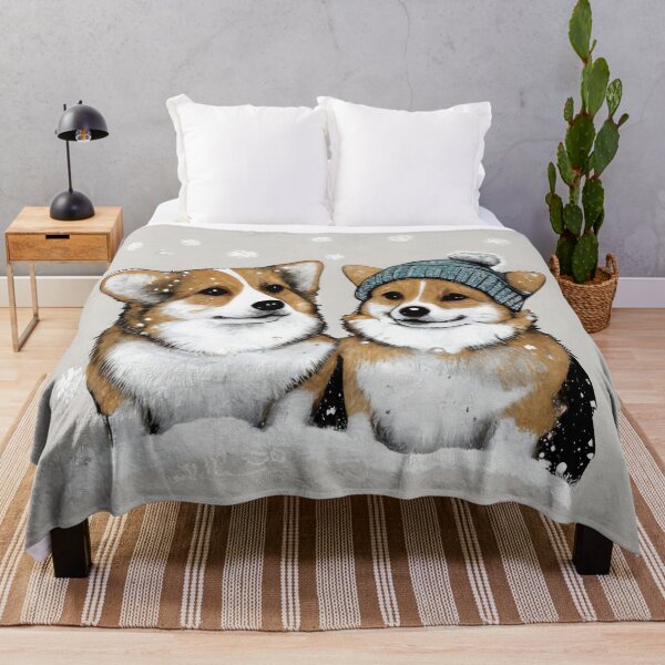 Item preview, Pembroke Welsh Corgi Friends in the Snow designed and sold by newnomads-art.