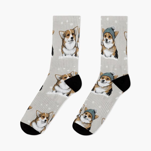 Item preview, Pembroke Welsh Corgi Friends in the Snow designed and sold by newnomads-art.