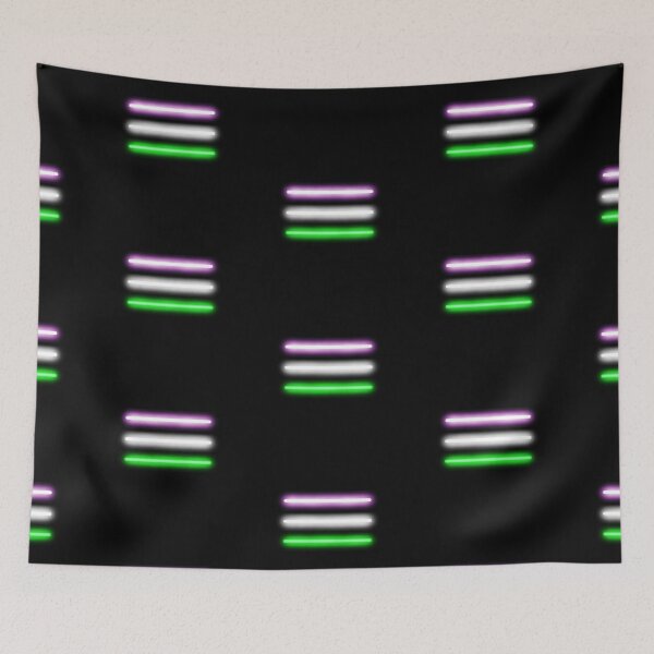 Item preview, Minimalist Neon Genderqueer Pride Flag designed and sold by O1RSH.