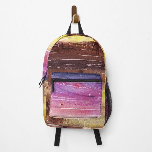 Item preview, Nature and landscape, brown and magenta abstract landscape, stars designed and sold by anaozzart.