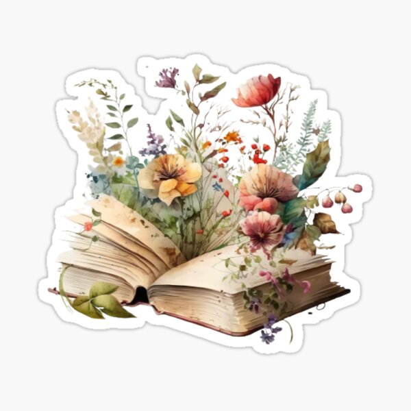 floral book Sticker for Sale by doffgolff250