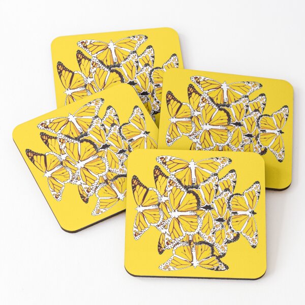 Item preview, GOLDEN YELLOW MONARCH  BUTTERFLIES ABSTRACT ART designed and sold by sharlesart.