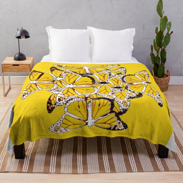 Item preview, GOLDEN YELLOW MONARCH  BUTTERFLIES ABSTRACT ART designed and sold by sharlesart.