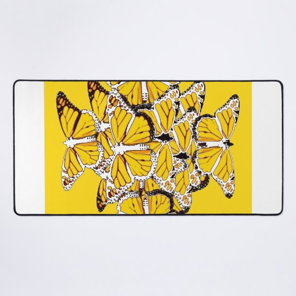 Item preview, GOLDEN YELLOW MONARCH BUTTERFLIES ABSTRACT ART designed and sold by sharlesart.