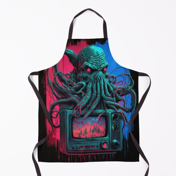 Item preview, Lovecraftian Monster Sitting On An 80s TV Set designed and sold by Nightarcade.