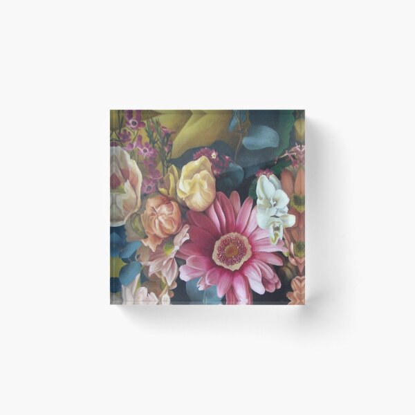 Flowers by Adelaide Artist Avril Thomas Acrylic Block