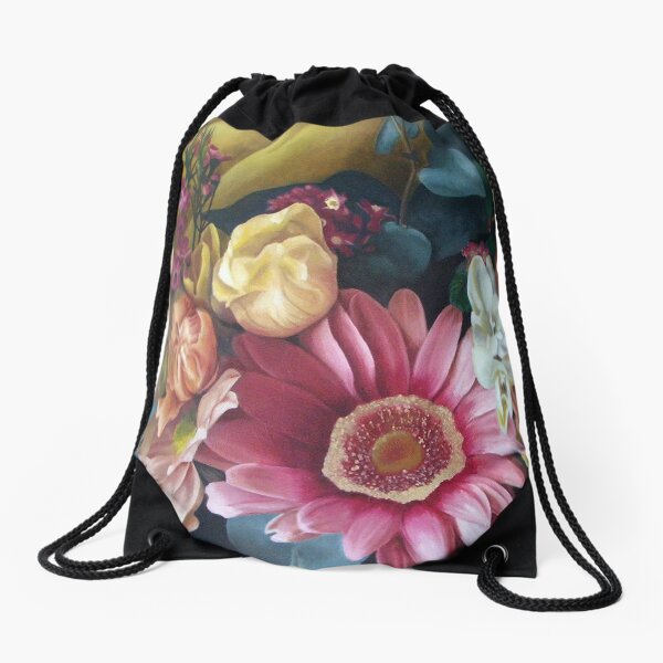 Flowers by Adelaide Artist Avril Thomas Drawstring Bag