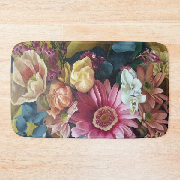 Flowers by Adelaide Artist Avril Thomas Bath Mat