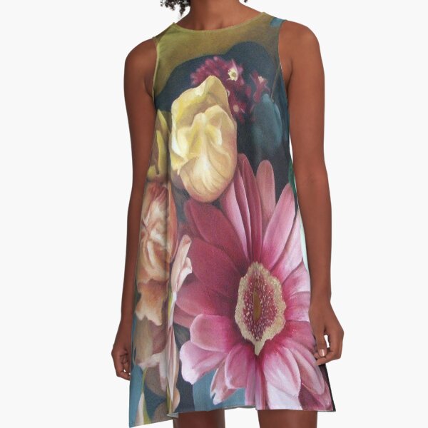 Flowers by Adelaide Artist Avril Thomas A-Line Dress