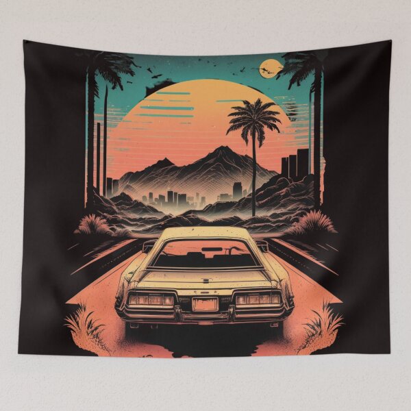 Item preview, Retro beach sunset art designed and sold by AILaboratory21.