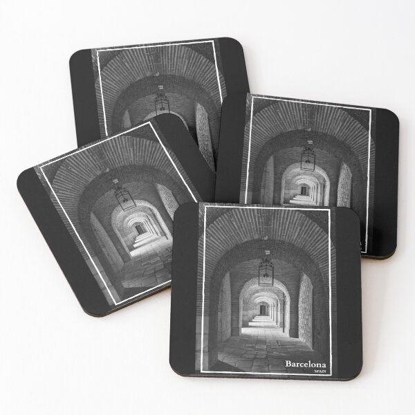 Item preview,  Montjuic Castle in Barcelona Spain Travel Black and White designed and sold by SoccaTamam.