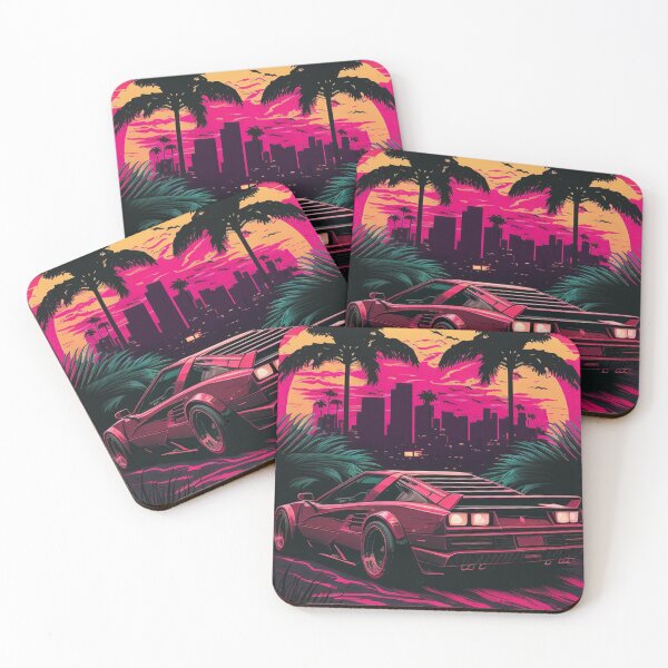 Item preview, Testarossa Synthwave Retro Car designed and sold by yaekus.
