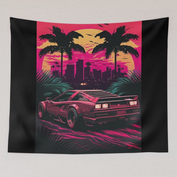 Item preview, Testarossa Synthwave Retro Car designed and sold by yaekus.