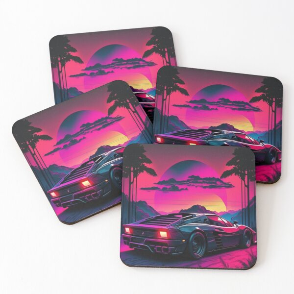 Item preview, Testarossa Synthwave Retro Car designed and sold by yaekus.