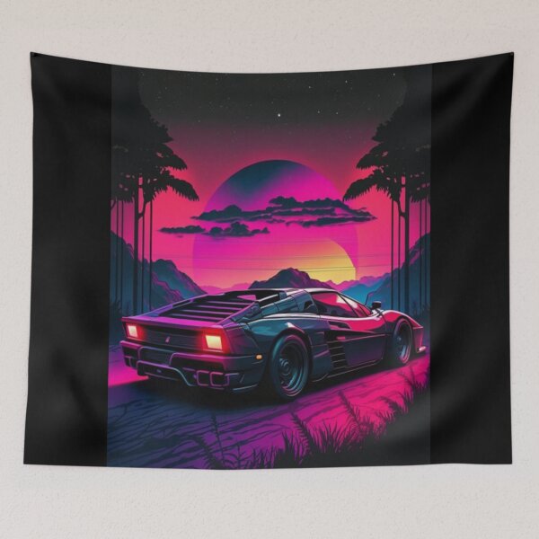 Item preview, Testarossa Synthwave Retro Car designed and sold by yaekus.
