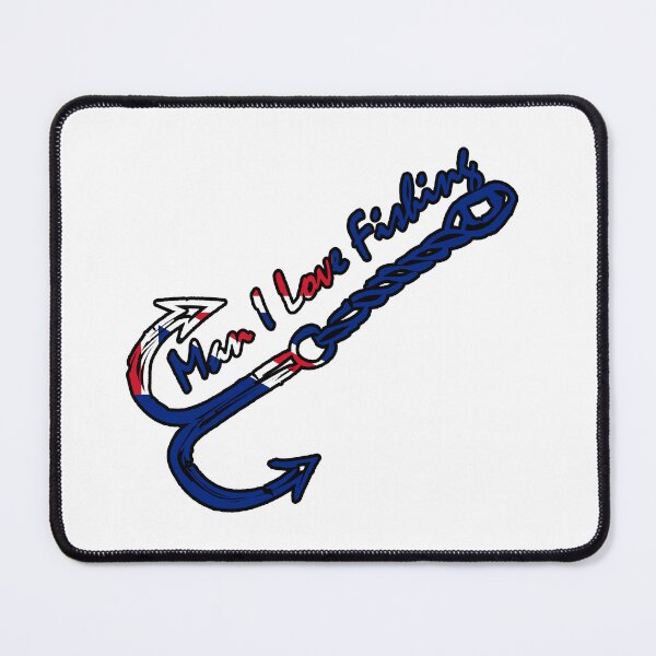 Item preview, MILF, Man I love fishing, with anchor in red and blue designed and sold by Manoroma.