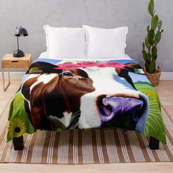 Item preview, Pretty Rosy - Floral cow flower aesthetic, cool cow farmyard animal designed and sold by Flowerartlovers.