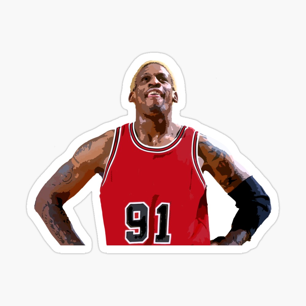 Dennis Rodman 91 Jersey - Dennis Rodman - Posters and Art Prints