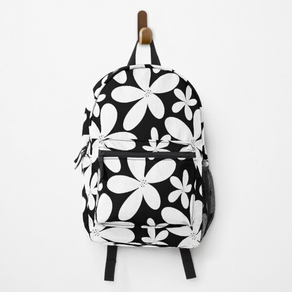 Item preview, White Florals on Black designed and sold by Blanca-and-Rose.