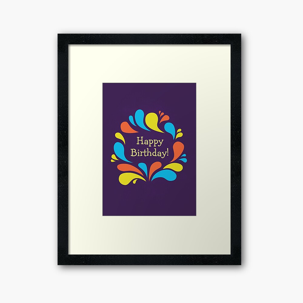 Impression Photo Funky Colorful Swirls Joyeux Anniversaire Par Azzza Redbubble