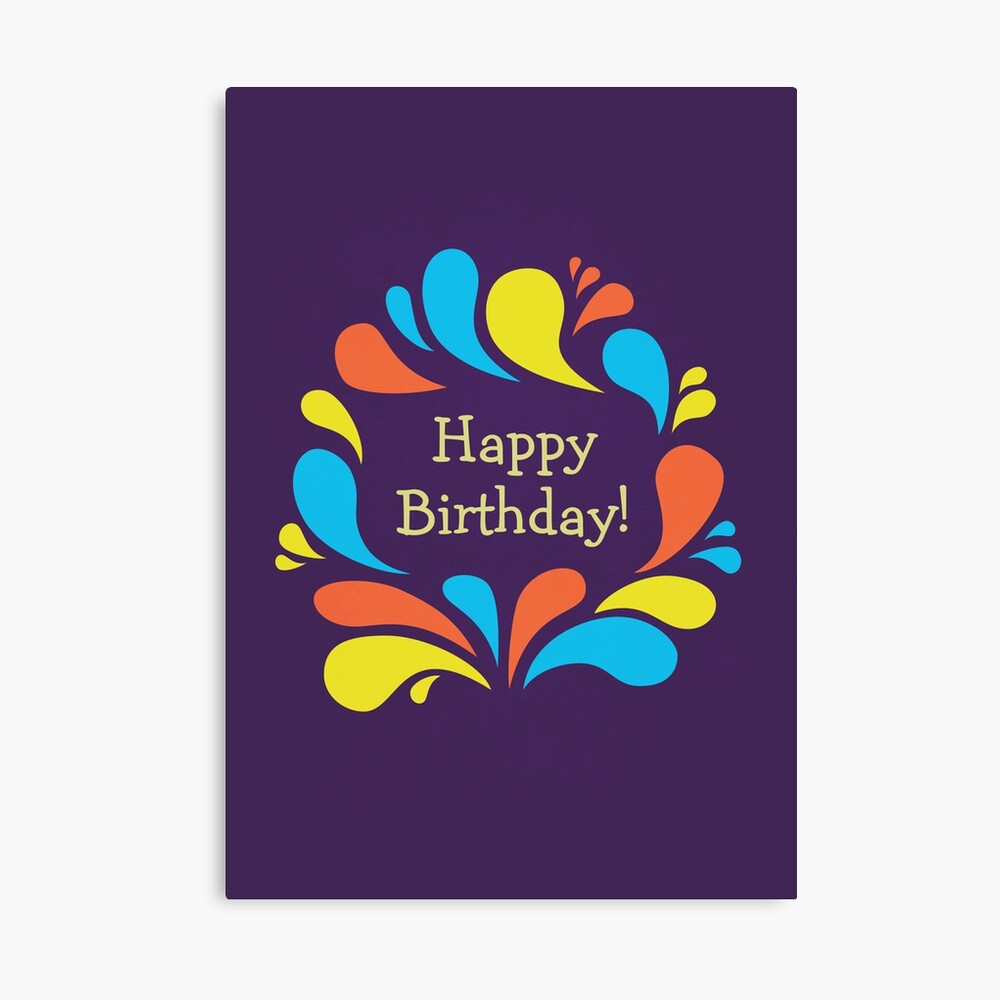 Impression Photo Funky Colorful Swirls Joyeux Anniversaire Par Azzza Redbubble
