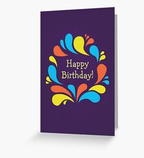 Funky Colorful Swirls Happy Birthday Greeting Card