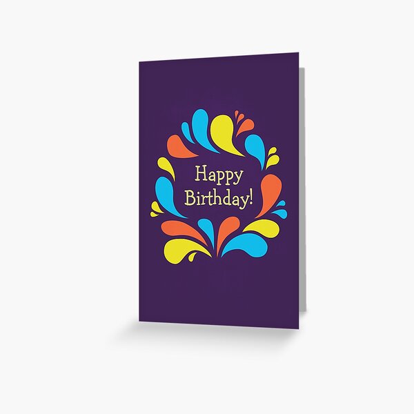 Funky Colorful Swirls Happy Birthday Greeting Card