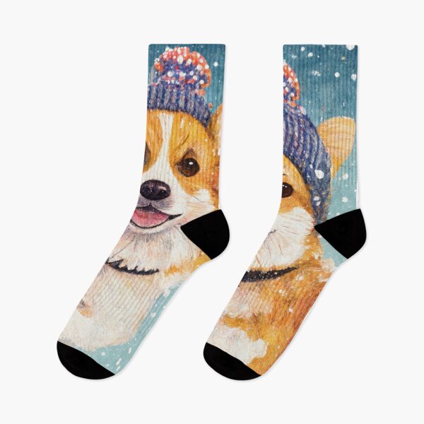 Item preview, Sweet Cardigan Welsh Corgi Friends in the Snow designed and sold by newnomads-art.