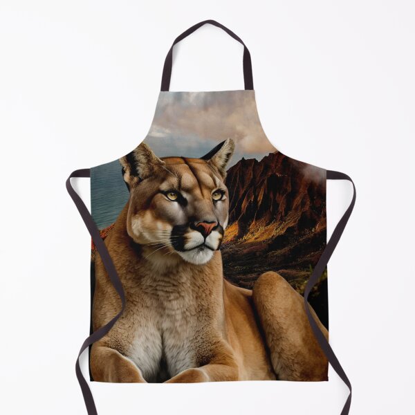 Item preview, Realistic Mountain lion with beautiful view designed and sold by Modern Outlet ⭐⭐⭐⭐⭐.